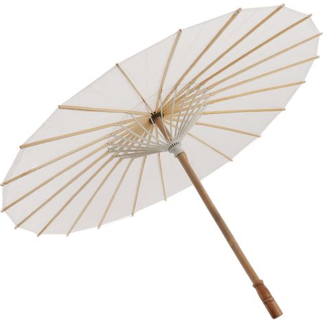 Parasols en papier pour enfants, style chinois élégant, blancs, à monter soi-même, en bambou et papier, pour la décoration, 83 cm / 32,7 pouces (1/5)