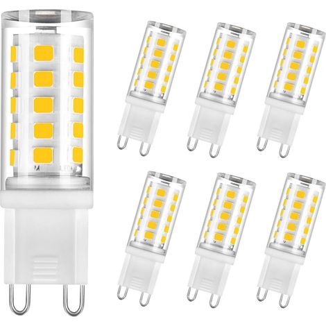 Bombillas LED G9, 6W, luz blanca diurna 6000K, no regulables, paquete de 6 unidades (1/5)