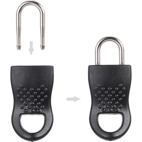 16 Pièces Attaches de Rechange pour Fermeture Éclair, Réparateur Zip pour Vêtements et Sacs, Noir (1/3)