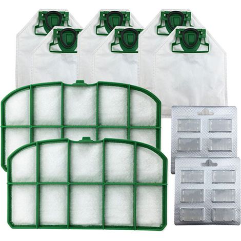 6 sacs à poussière + 2 filtres HEPA + 2 blocs de parfum pour aspirateur VK200-AquaForge (1/5)