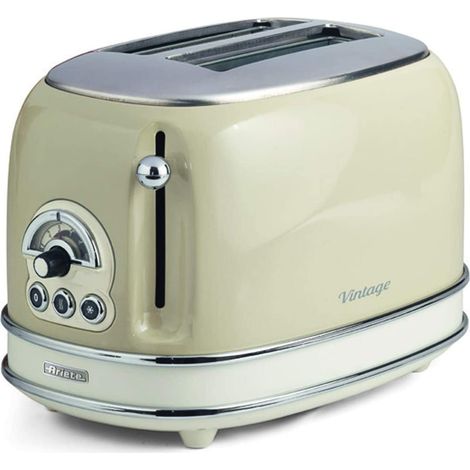 Ariete 155 Vintage Tostapane 2 Fette 810W 6 Livelli Tostatura con Pinze Vassoio Raccoglibriciole Estraibile colore Beige (1/5)