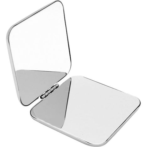 Miroir de Poche, Acier Inoxydable Miroir Pliant, Double Face Petit Miroir, Pliant, Miroir de Voyage, Miroir Compact, Miroir à Main, Cadeaux pour Filles, Femmes, Hommes, Shopping Trave - carré (1/5)