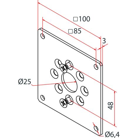 Tm2 Support Universel Sup4558 Pour Moteur Manœuvre De Secours 100X100 FAAC