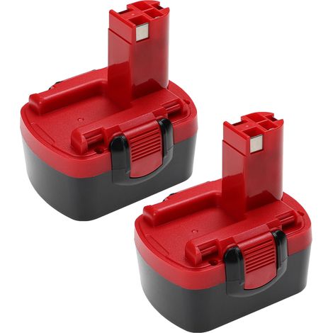 vhbw 2x Batterie compatible avec Bosch PAG 14.4V, PDR 14.4V/N, PLI 14, PSB 14, PSB 14.4V, PKS 14.4V outil électrique (2500 mAh, NiMH, 14,4 V)