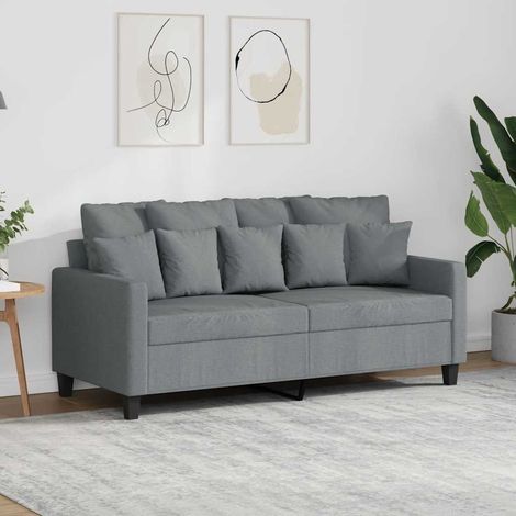 vidaXL Divano a 2 Posti Grigio Chiaro 140 cm in Tessuto