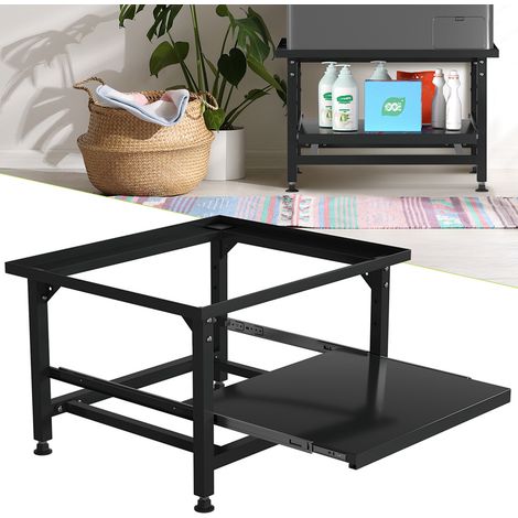TolleTour Base para lavadora con estante Soportes para lavadora Negro 63x54x42cm