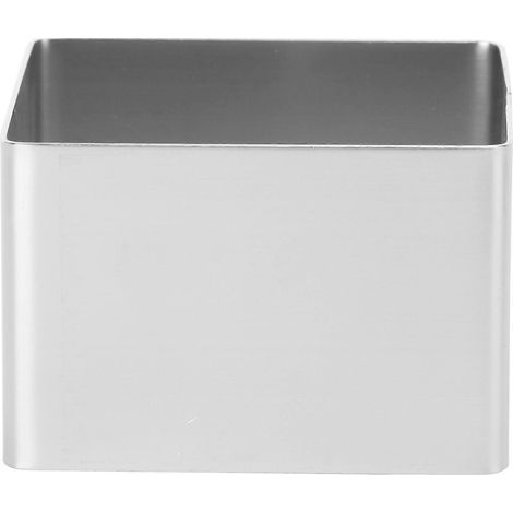 Moule à mousse carré en acier inoxydable, cercle à gâteau, emporte-pièce pour mousse, moule à gâteau, cercle à dessert, moule à pâtisserie, outil de cuisson (argenté 10 cm)-7.50X7.50X5.00CM-Silver (1/3)