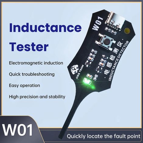 (Version améliorée) Outil de détection d'inductance W01 : testeur de bobines de carte mère pour la réparation de cartes mères de téléphones, diagnostic rapide des pannes par induction électromagnétiqu (1/5)