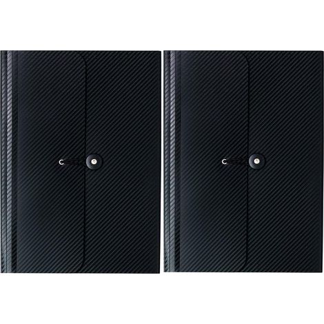2 Pièces Trieur Document A4, 13 Compartiments Extensible Pochettes pour Documents, Rangement Papier Administratif Accordéon Organiseur de Dossiers de Fichiers pour le Bureau et Maison, Noir