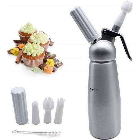 Siphon - 500 ml - Aluminium - Pour Mousses Et Chantilly - 1 Pièce (1/4)