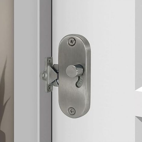 Loquet coulissant à angle droit de 90 degrés, compatible avec la plupart des serrures de porte, gain de place et adapté à toutes les portes en bois. (1/5)