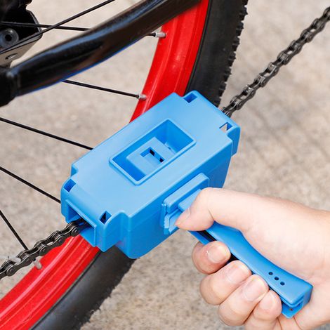 Nettoyeur de Chaîne Bleu pour VTT et Vélo avec Brosse, Dégraissant et Outil de Nettoyage