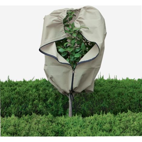 Werka Pro – Housse d'hivernage pour arbustes et végétaux Ø70cm x hauteur 150cm – Polypropylène 70g/m² – Fermeture à glissière pour protection hiver