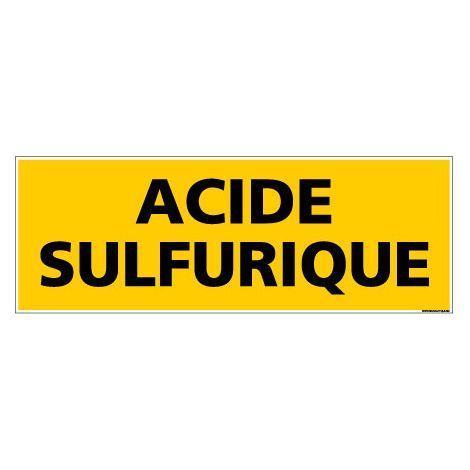 Panneau de Signalisation danger ACIDE SULFURIQUE (C0089) - Adhésif - 210 x 75 mm