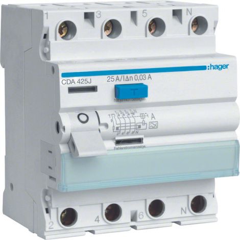 4P 25A 0,03A Fehlerstromschutzschalter Typ A CDA425J