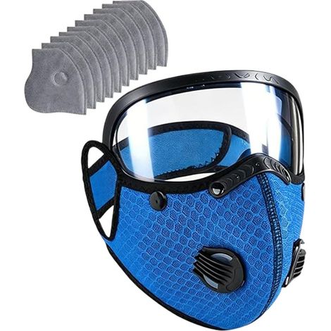 Masque de protection anti-poussière, respirant, anti-buée et anti-UV Masque avec lunettes de protection ajustables pour le travail du bois, la construction et les déplacements domicile-travail (femme