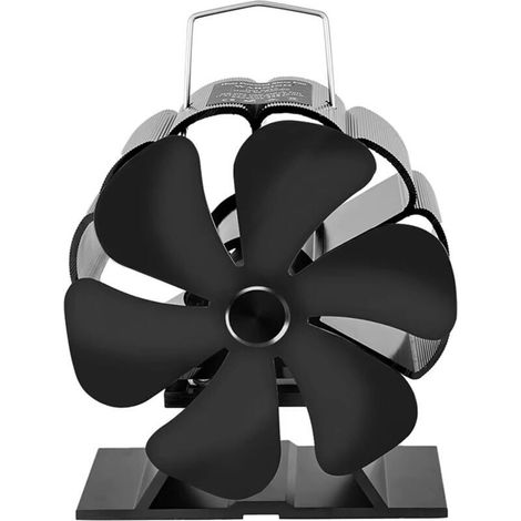 Ventilateur pour poêle à bois, ventilateur de cheminée à 6 pales alimenté par la chaleur, ventilateur écologique pour brûleurs à bûches pour la circulation de la chaleur, ventilateur non électrique (1/4)