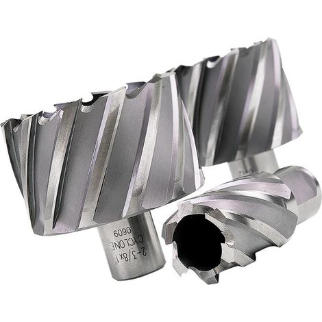 Evolution Cyclone 3-Piece Annular Mag Drill Cutter Kit with 25mm Depth for Precise Metal Hole Cutting