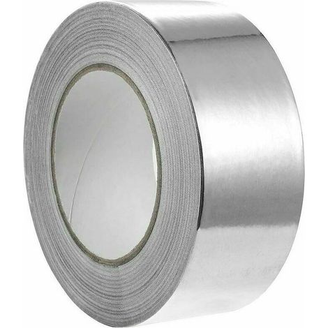 Ruban en aluminium, adhésif imperméable, ignifuge, imperméable et résistant à la chaleur pour la réparation, l'isolation et l'étanchéité 48 mm x 10 m (rouleau x 1, argent)