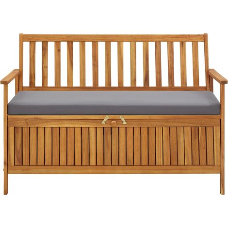 Banc de rangement de jardin Coffre de rangement 120 cm Bois d'acacia solide 96957 (1/4)