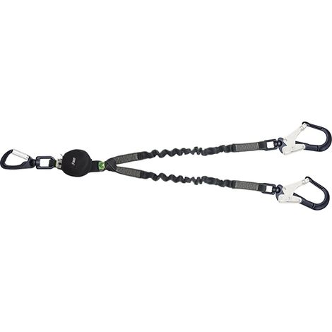 Lunghezza a forcella in fettuccia elastica con assorbitore di energia e connettori indicatori di caduta - 1,50 m - FA3082215