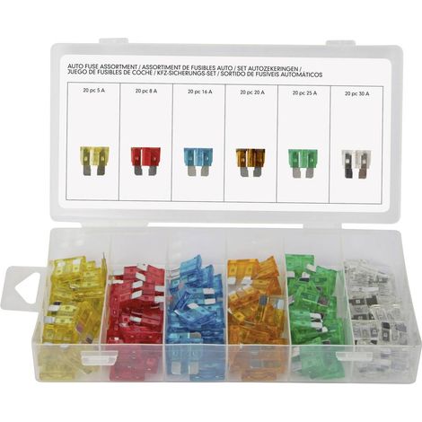 Set di fusibili per auto - 120 pezzi.
