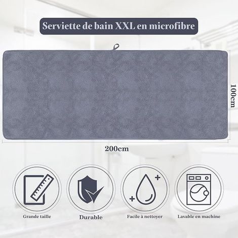 Bath Towel 200 x 100 cm Dark Grey (1/4)