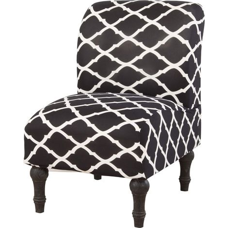 Armless chair covers, stretchable and removable, repellent furniture protectors, washable stretch sofa covers for home or hotel (Black BTC, polyester) (1/5)