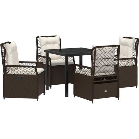 Maison Exclusive - Garten Essgruppe 5 pcs Braun Poly-Rattan (1/5)