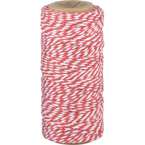 Esschert Design Bindfaden Rot & Weiß ca. 55 Meter aus Baumwolle