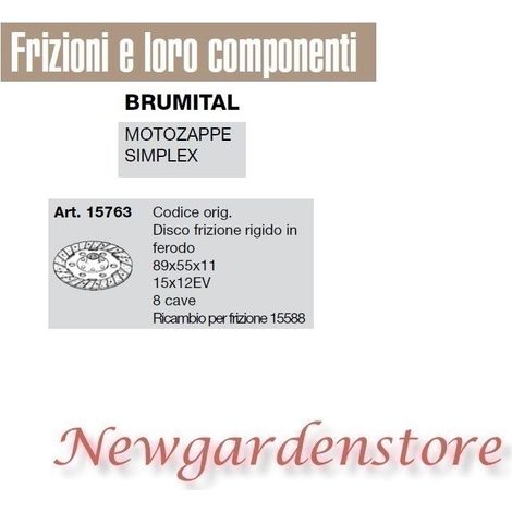 Disco frizione rigido ferodo 15x12EV motozappa simplex BRUMITAL 15763
