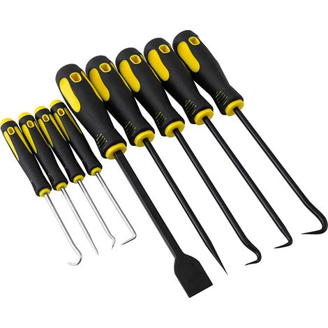 Grattoir de précision, crochet et pic Lot de 9 joints d'étanchéité pour tuyau de grattage, jaune (1/4)