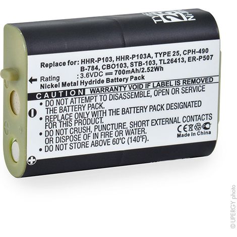 NX - Batterie téléphone 3.6V 700mAh - 24980-5808-00-0089-1324-00-00HHR-P (1/4)