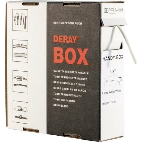 Gaine thermorétractable sans colle 2:1 DSG Canusa DERAY-Box 8610064902 blanc Ø intérieur nominal (avant réduction): 6.4 (1/2)