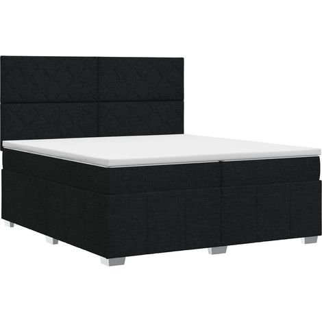 Maison Exclusive - Letto box spring con materasso Nero 200 x 200 cm Tessuto (1/5)