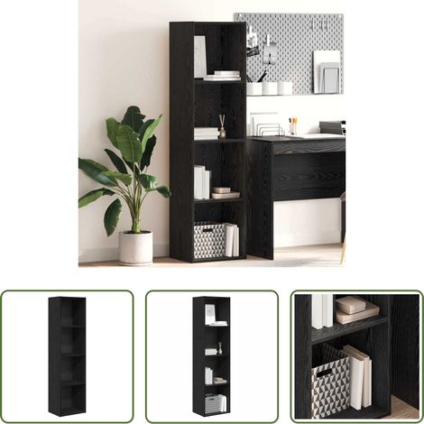 vidaXL Meuble salon - Étagère Chêne noir 40 x 30 x 152 cm Bois d'ingénierie (1/5)