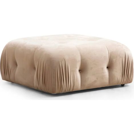Puf reposapiés de terciopelo 95x95cm Bubble PV - Beige