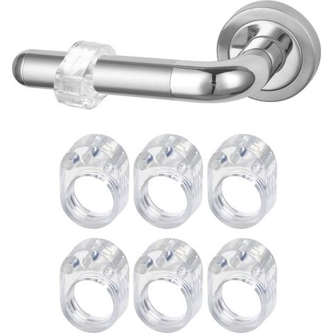 Butoirs de poignée de porte, lot de 6 butoirs de poignée de porte en PVC, protections murales transparentes pour amortir les chocs et éviter les dommages aux murs - (1/5)
