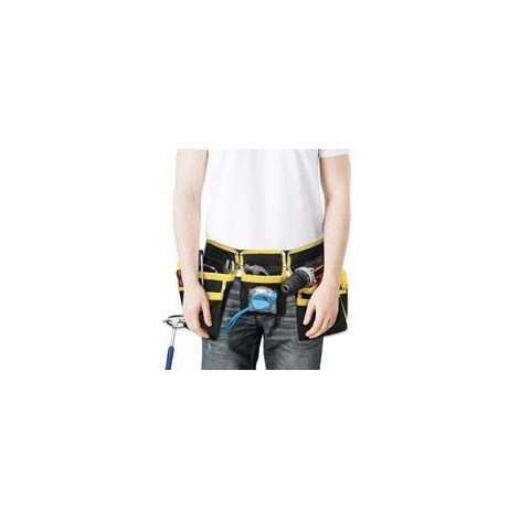 – Ceinture porte-outils réglable en tissu Oxford – 11 poches et 2 anneaux pour marteau – Longueur 21'-43' – Pour électriciens et bricoleurs (1/5)