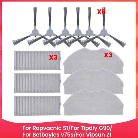 Kit d'accessoires pour ROPVACNIC S1, Tipdiy G90, Betboyles V75S, aspirateur robot VIPSUN Z1