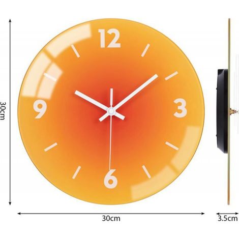 Horloge Murale - 30 Cm - Silencieuse A Quartz - Pour Salle A Manger Bureau Chambre - Fonctionne Sur Pile AA - Ronde (1/5)