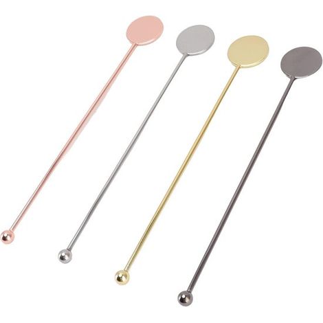Wiederverwendbare Kaffeerührstäbchen aus Edelstahl – 4er-Set – Farbige Rührstäbchen für Getränke, Bar und Partys (1/5)