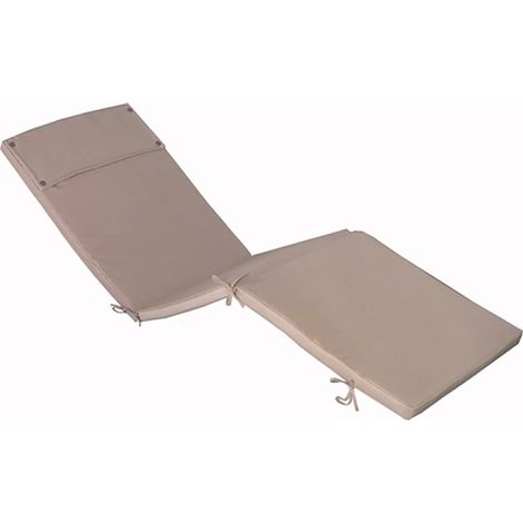 Cuscino Real Lettino 194,5x59x4 cm in Poliestere Tortora (1/3)