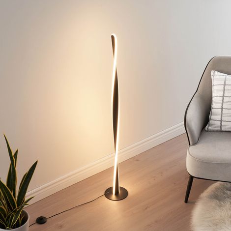Schwarze gedrehte LED Stehlampe dimmbar - Mazen