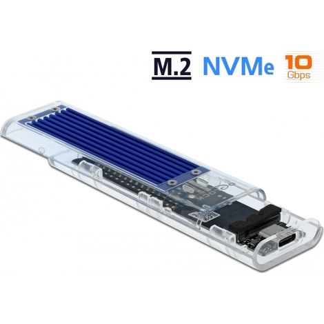 Delock Gabinete externo para M.2 NVMe PCIe SSD con USB Type-Câ¢ hembra transparente