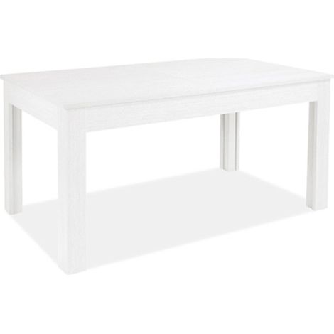 Table extensible en bois mélaminé frêne blanc 160 - 320x90 cm (1/3)