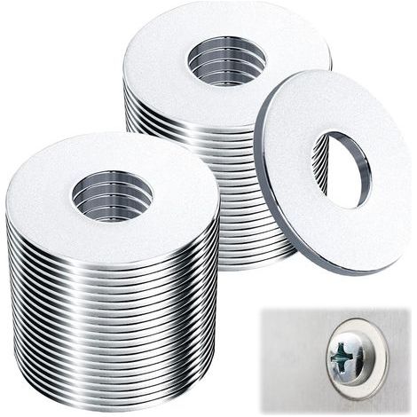 100 Pièces Rondelles Metal M6 x 18mm, Rondelle Plate Rondelles Plates en Acier Rondelles Inox Rondelles en Acier Inox Rondelle Plate M6 pour Boulons, écrous et Tiges Filetées (1/5)