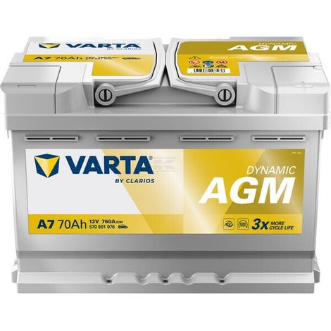 Bater铆a 12V 70Ah 760A A7 VARTA Dynamic AGM VARTA 570901076