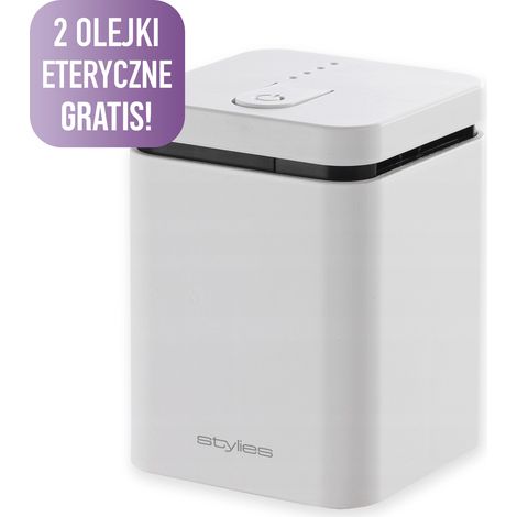Diffusore di oli essenziali Stylies Elara bianco + 2 oli in omaggio (1/4)