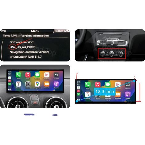 Écran Multimédia Automobile, Écran de Haute Qualité, Compatible avec Audi A1 Q3 2012-2018, A1 HN Avec GPS 12.3 (1/2)